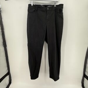 J Jill Womens Authentic Fit Slim Ankle Black High Rise Denim SZ 16 Jeans Stretch